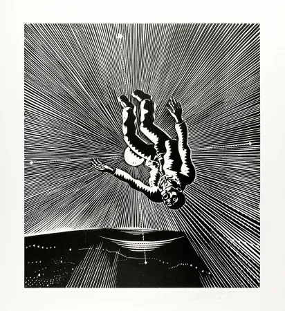 Holzschnitt Mattheuer - Hin ist er (He’s gone)