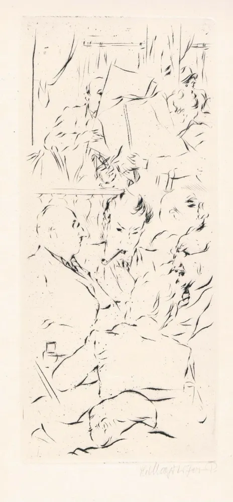 Kaltnadelradierung Mayrhofer - Im Kaffeehaus