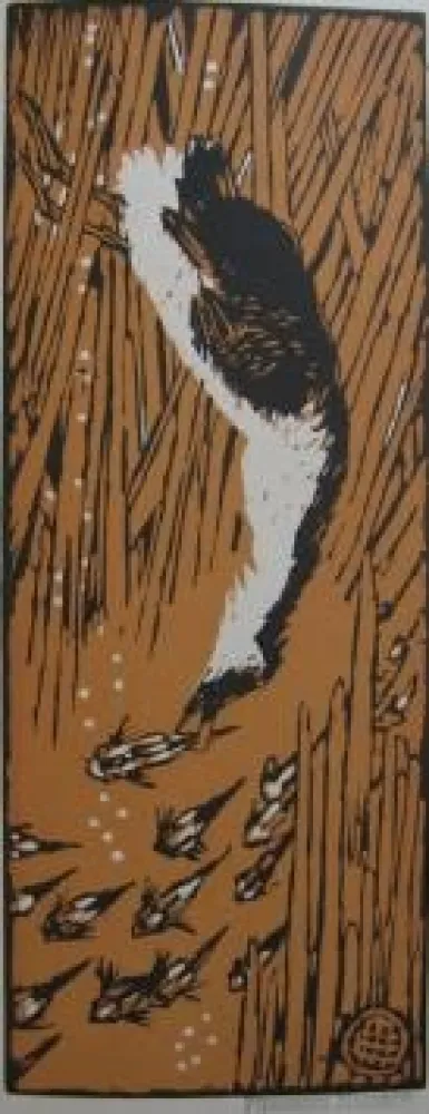 Holzschnitt Méheut - Gode chassant