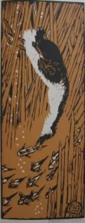 Holzschnitt Méheut - Gode chassant