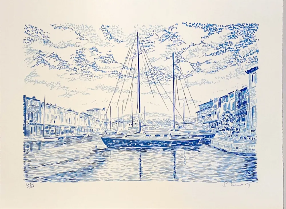 Lithographie Mendjisky - Port Grimaud