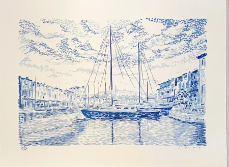 Lithographie Mendjisky - Port Grimaud
