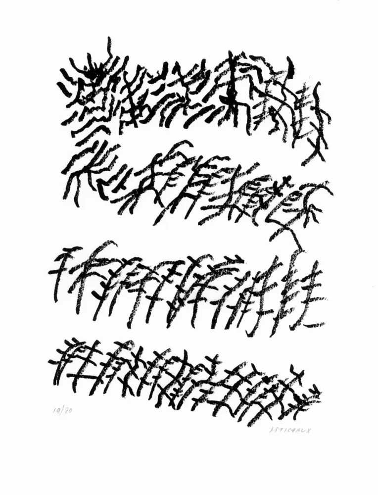 Lithographie Michaux - Par la voie des rythmes