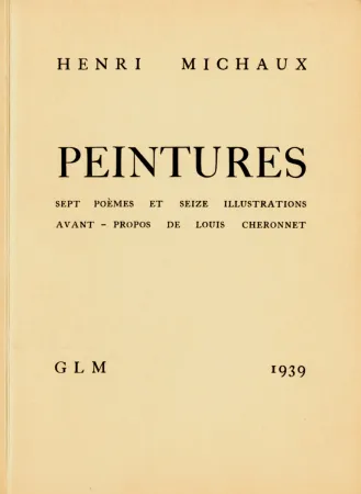 Illustriertes Buch Michaux - Peintures