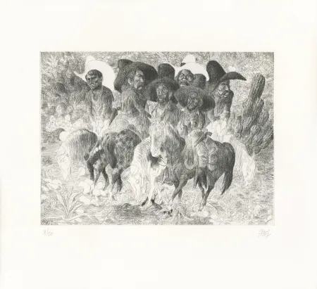 Radierung Micol - La Pandilla