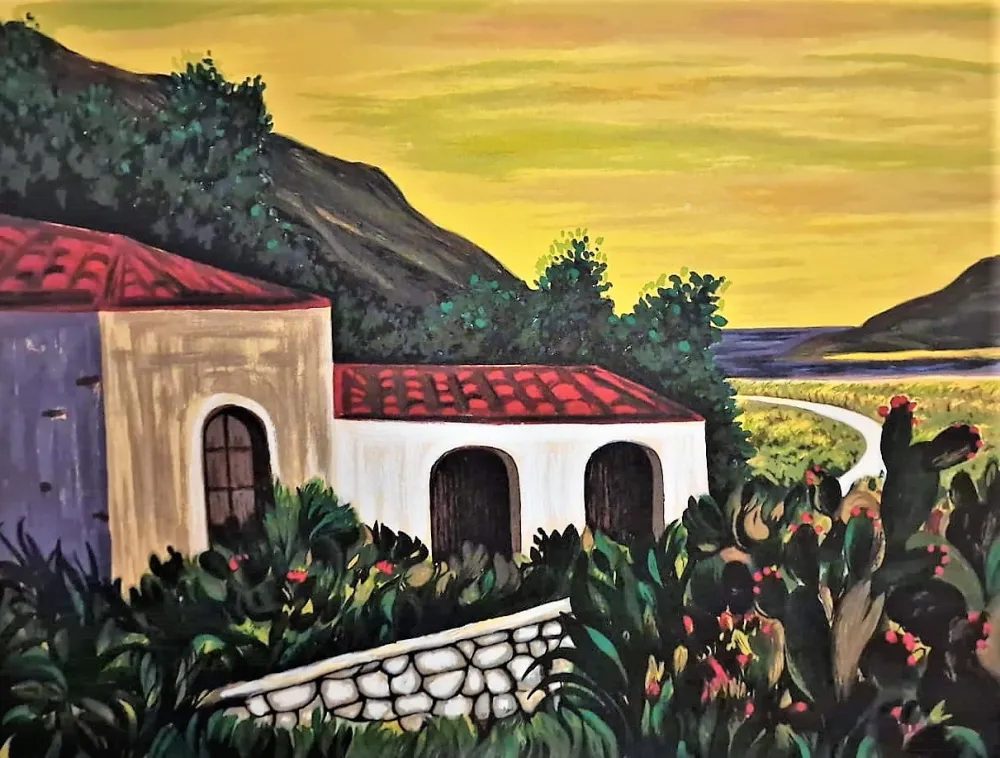 Siebdruck Migneco - Paesaggio Siciliano