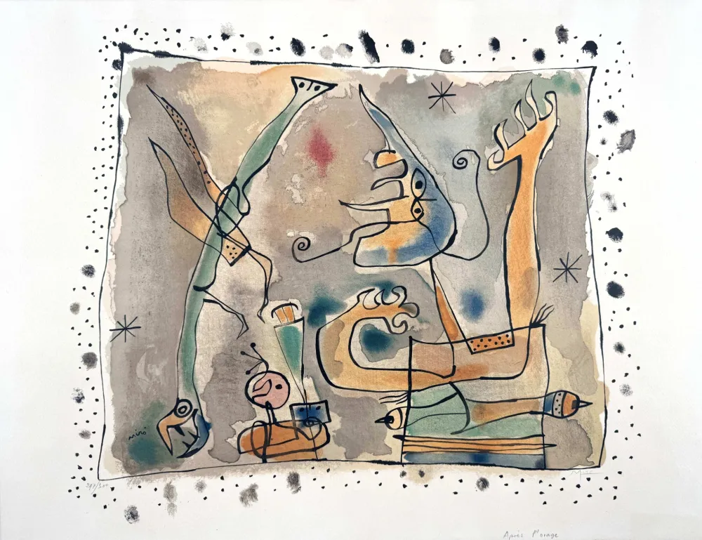 Lithographie Miró - Après l'orage 