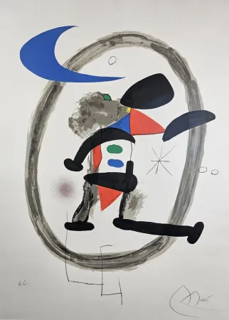 Lithographie Miró - Arlequin Circonscrit