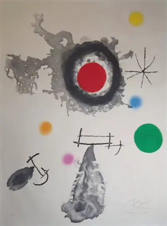 Radierung Und Aquatinta Miró - Astre et Fumée (Star and Smoke)