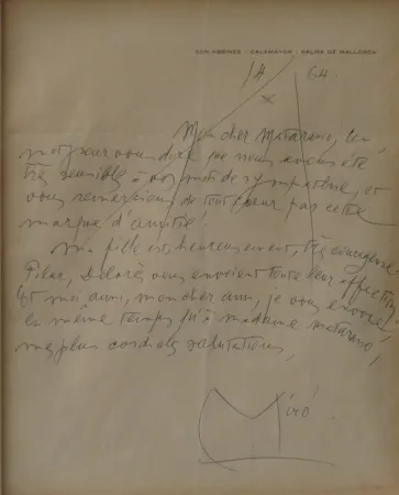 Keine Technische Miró - Autographed letter