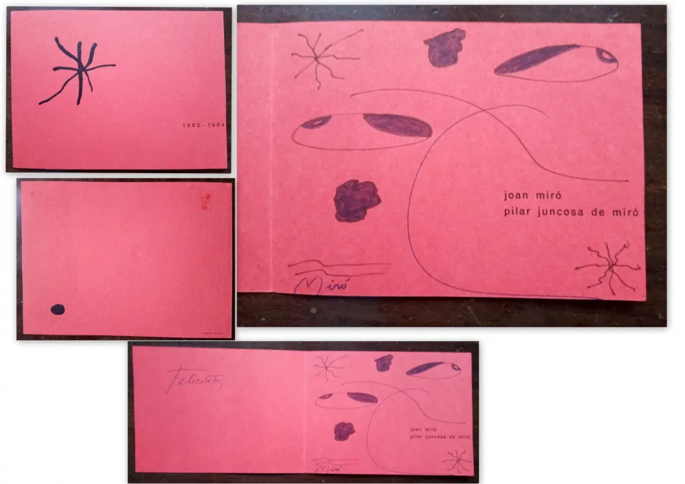 Keine Technische Miró - Christmas greetings with drawing and signature of Joan Miró