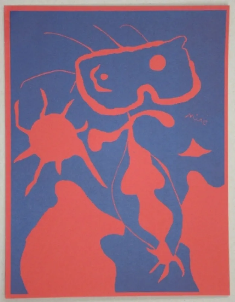 Linolschnitt Miró - Composition pour XXe Siècle