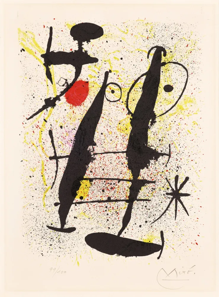 Lithographie Miró - Dans la rivière basse (In the Low River)