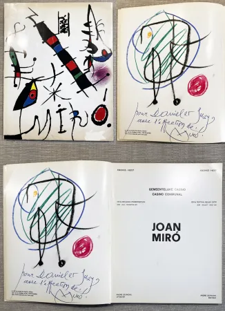 Illustriertes Buch Miró - DESSIN ORIGINAL EN COULEURS SIGNÉ DÉDICACÉ (Knokke Heist 1971)