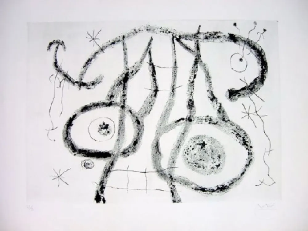 Kaltnadelradierung Miró - EL AGUADOR V