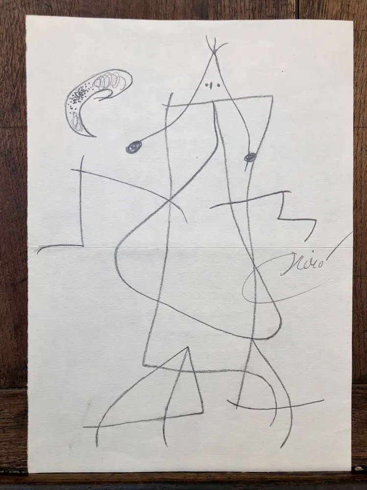 Radierung Miró - Femme devant la lune