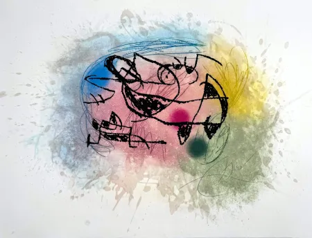 Radierung Und Aquatinta Miró - Fourmi Rose 