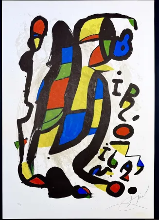 Lithographie Miró - Joan Mirò (1893-1983) - Miró Milano - Color Lithograph on Arches paper - 1981