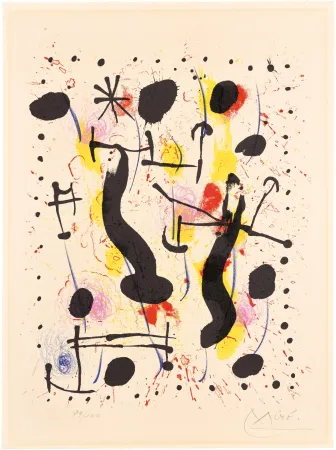 Lithographie Miró - La bauge du sanglier (The Wild Boar’s Lair)