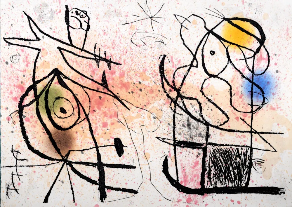 Radierung Und Aquatinta Miró - Le Courtisan grotesque XI, 1974