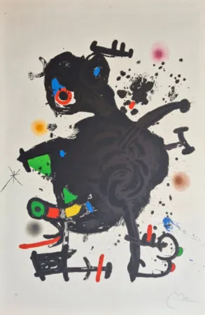 Lithographie Miró - Le gourou déployé