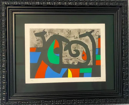 Lithographie Miró - Le lezard aux plumes d´or