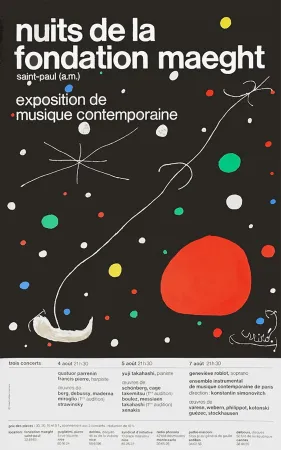 Lithographie Miró - LES NUITS DE LA FONDATION MAEGHT (1967).