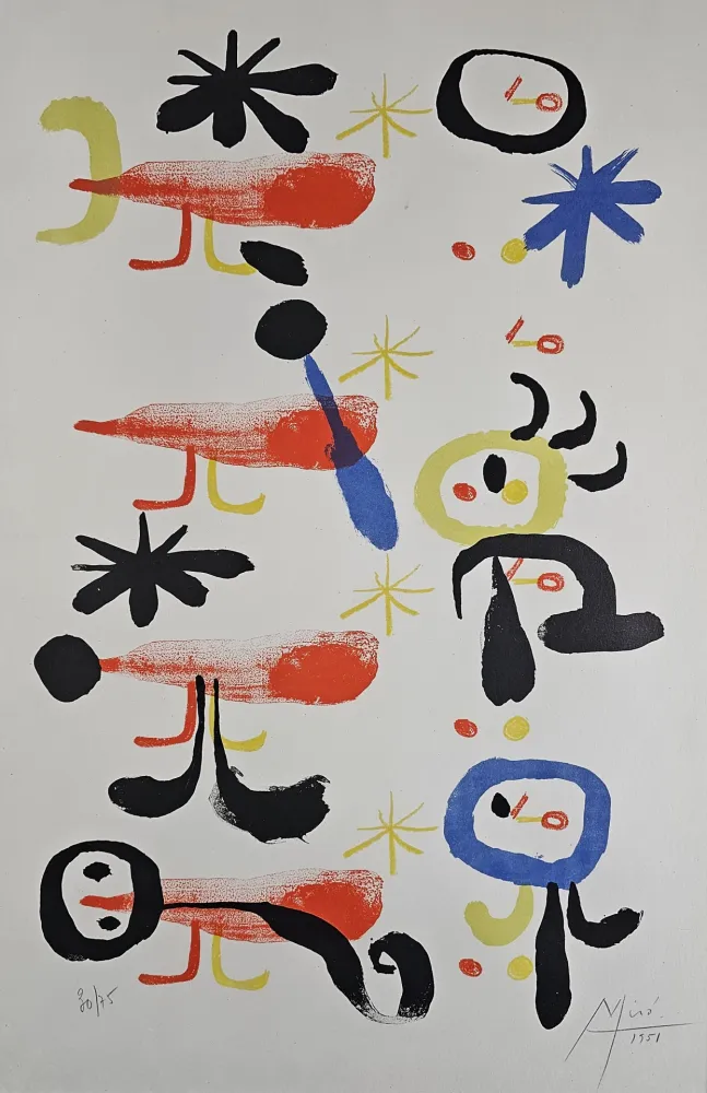Lithographie Miró - Les Oiseleurs I