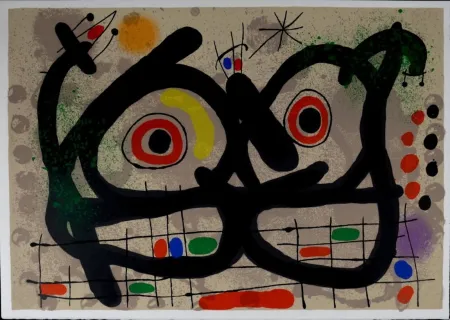 Lithographie Miró - Lézard aux plumes d’or, 1971