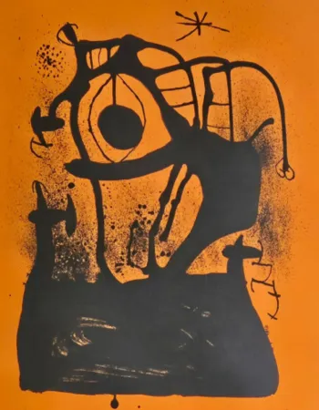 Lithographie Miró - L'Hypnotiseur (orange)