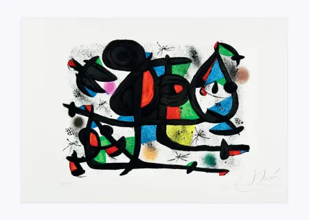 Lithographie Miró - Luge des amants I (La)