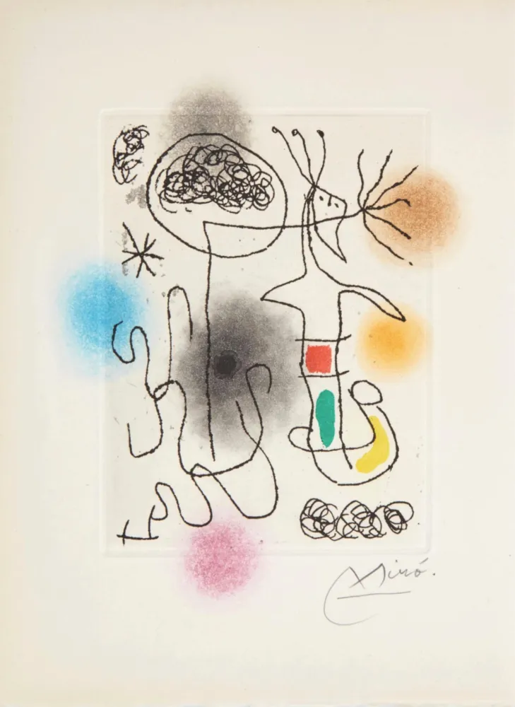 Aquatinta Miró - Midi Le Trèfle Blanc