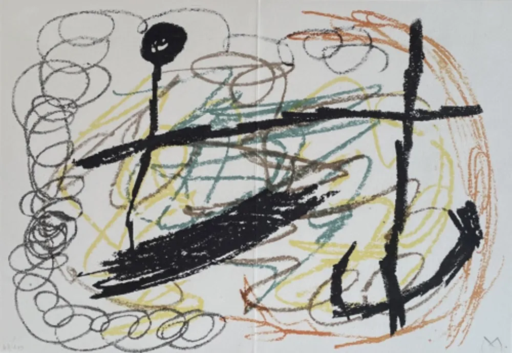 Lithographie Miró - Obra Inedita Recent (plate IX)