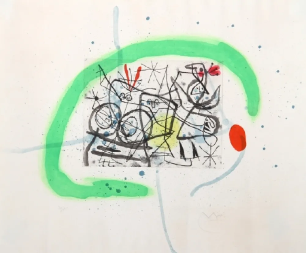 Aquatinta Miró - Preparatifs d'Oiseau IV