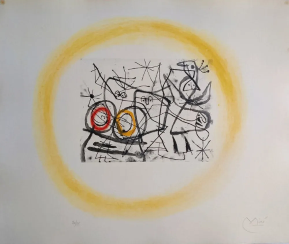 Aquatinta Miró - Préparatifs D'Oiseaux II