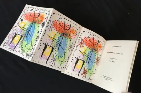 Lithographie Miró - René Cazelles. LA RAME ET LA ROUE. Lithographie de Joan Miro signée et numérotée (1960)