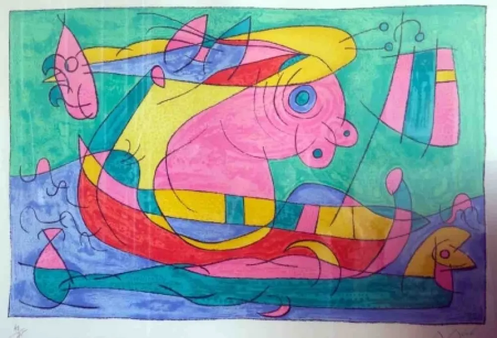 Lithographie Miró - SIN TITULO