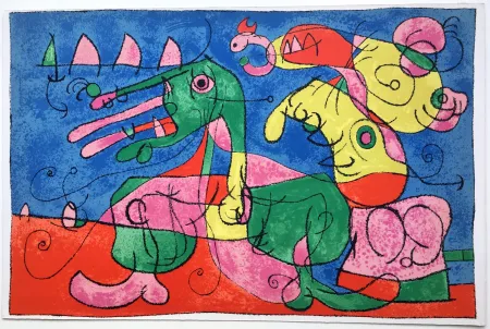 Lithographie Miró - UBU ROI : CHEZ LE TZAR (1966).