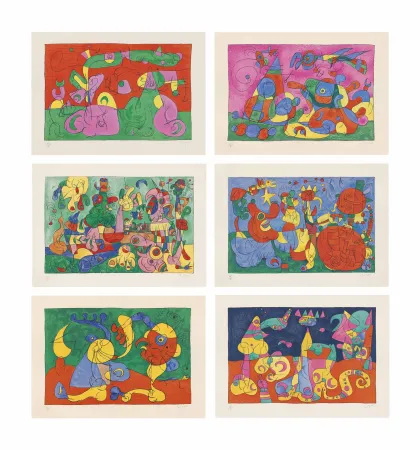 Lithographie Miró - UBU ROI : Suites en couleurs et en noir (26 lithographies à grandes marges) 1966