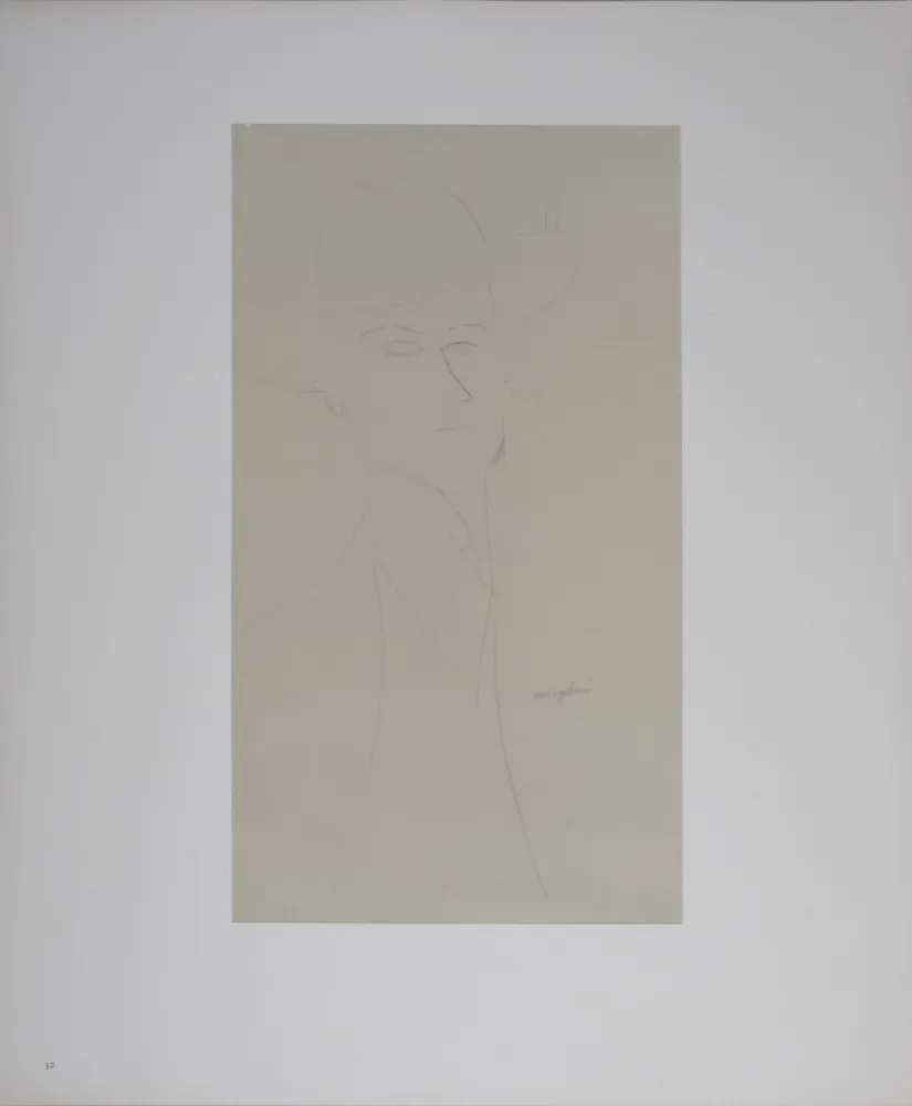 Lithographie Modigliani - Portrait of Man
