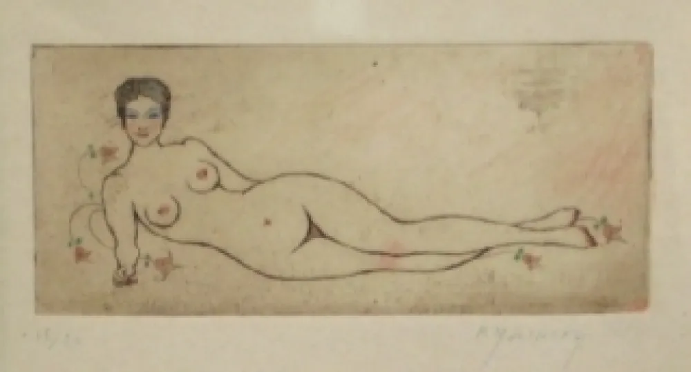 Radierung Und Aquatinta Molinier - Nu allongé