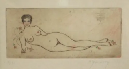 Radierung Und Aquatinta Molinier - Nu allongé