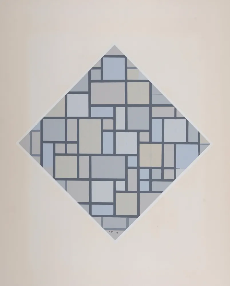 Siebdruck Mondrian - Composition avec plans de couleurs claires, 1919 (1957)