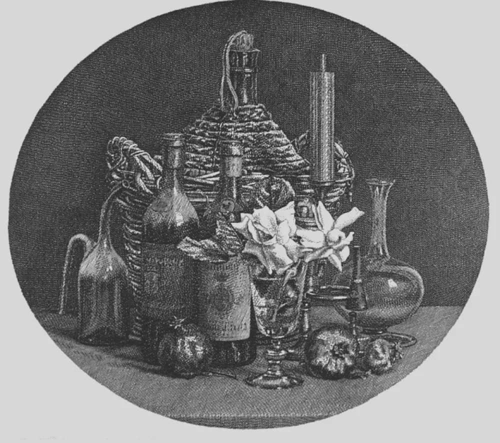 Radierung Mongatti - I fiori nel bicchiere