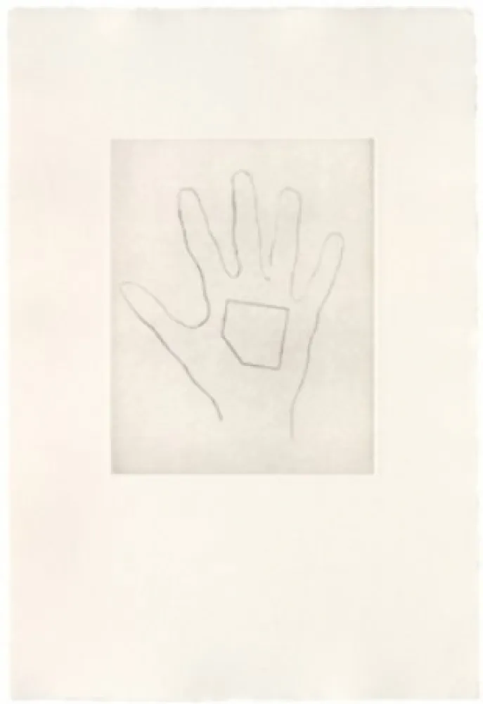 Kaltnadelradierung Monk - My Left Hand Holding a Square 4