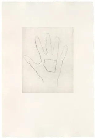 Kaltnadelradierung Monk - My Left Hand Holding a Square 4