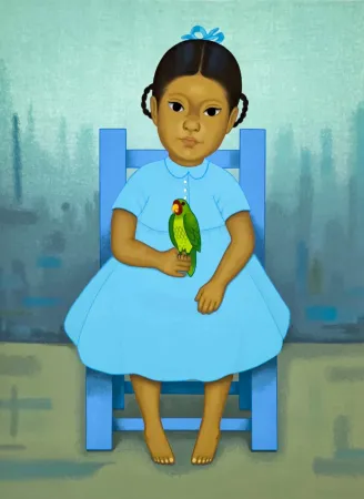 Siebdruck Montoya - Chica con pajaro