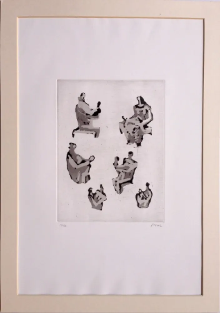 Aquatinta Moore - 6 mother and child studies