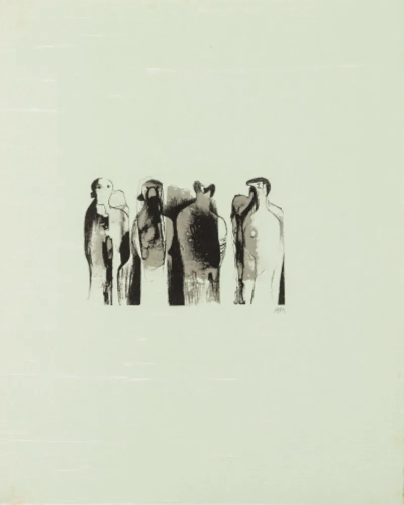Lithographie Moore - La Poesie: Four Standing Figures (C. 323)