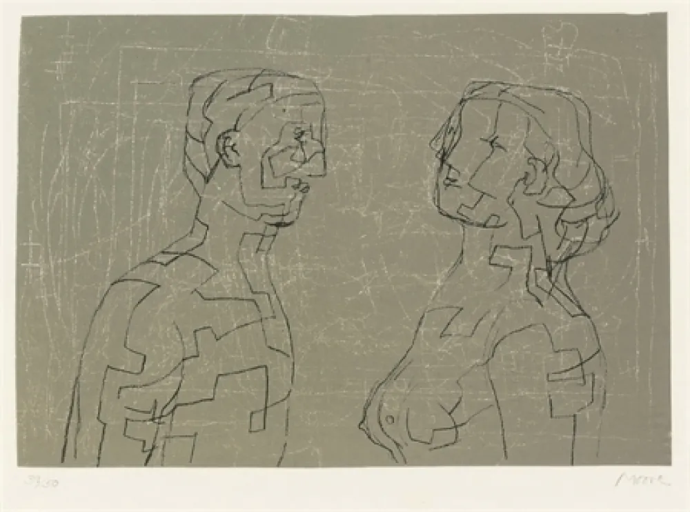 Lithographie Moore - Man and woman